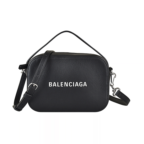 Balenciaga-白字LOGO牛皮拉鍊手提斜背相機包